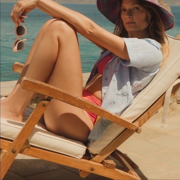 NWT Anthropologie Maeve Paradise High-waisted Bikini Bottoms Palm Beach XS swim - Picture 4 of 8